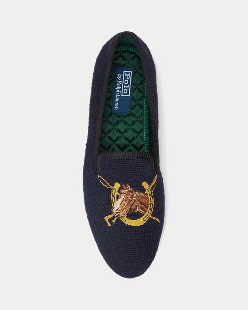 Ralph Lauren Paxton Equestrian Needlepoint Slipper