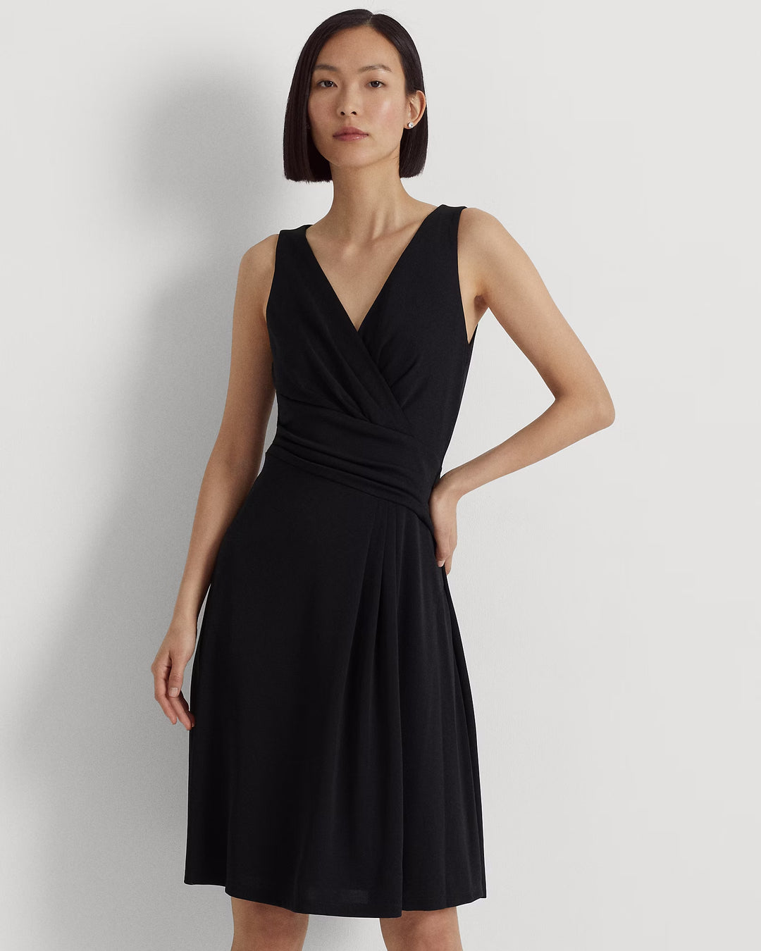 Ralph Lauren Surplice Jersey Sleeveless Dress