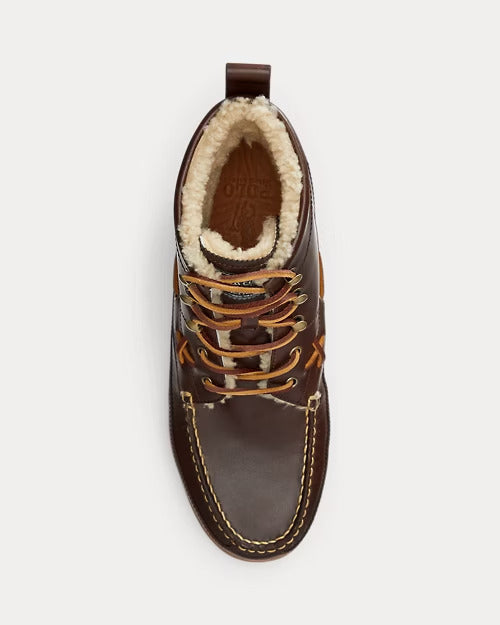 Ralph Lauren Ranger Faux-Shearling-Lined Leather Boot