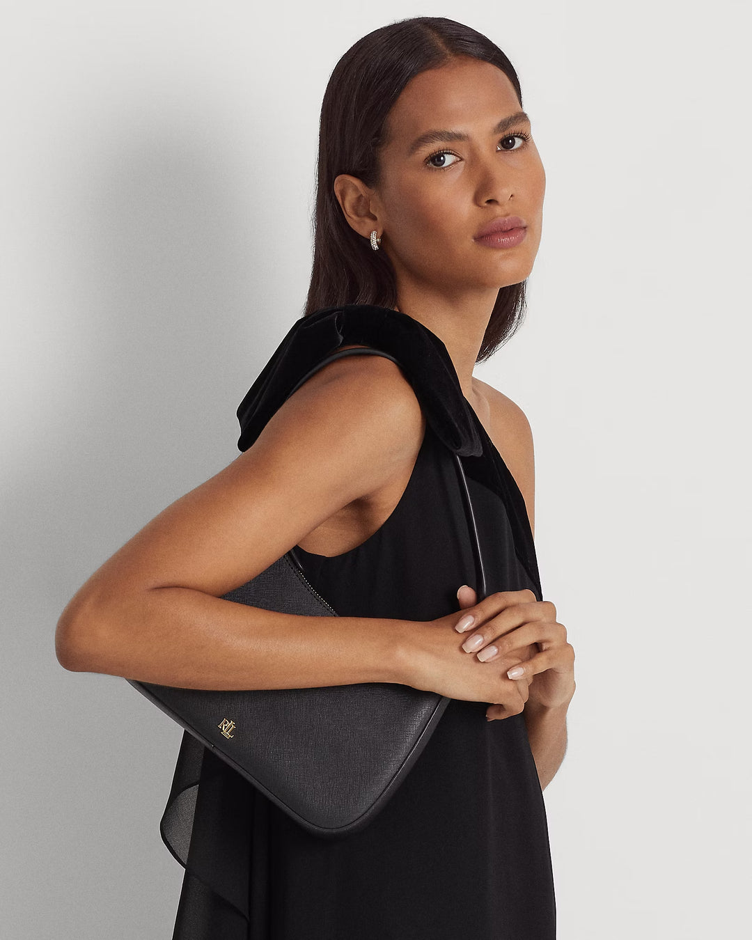 Ralph Lauren Crosshatch Leather Medium Danni Bag