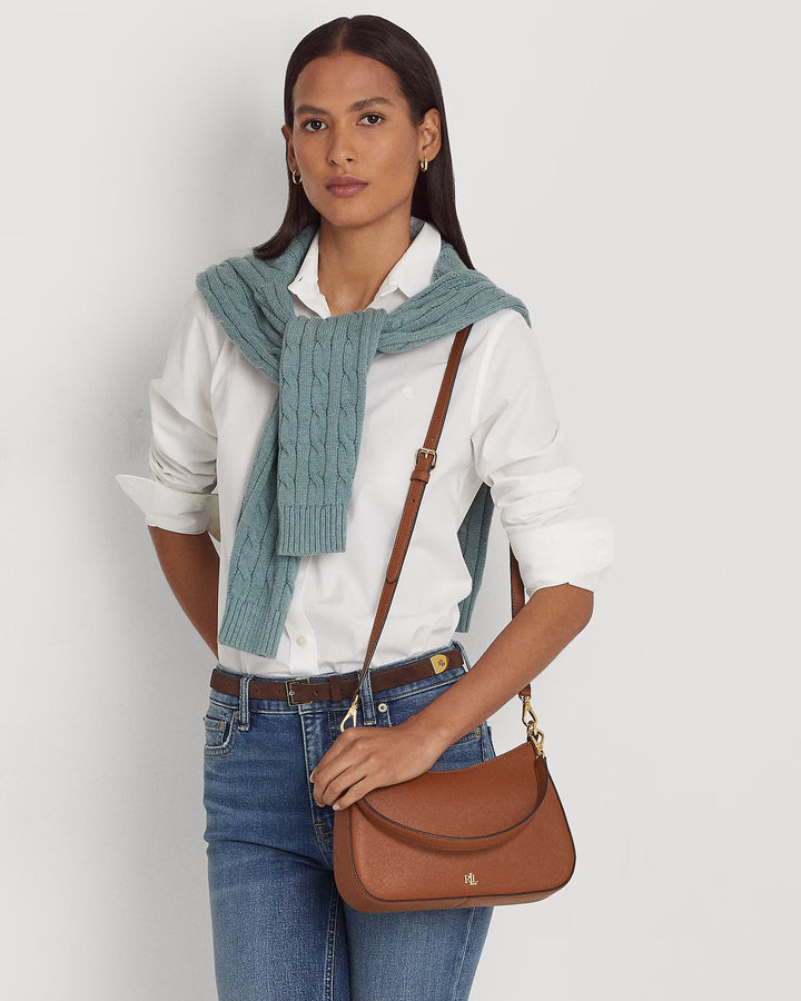 Ralph Lauren Crosshatch Leather Medium Danni Bag