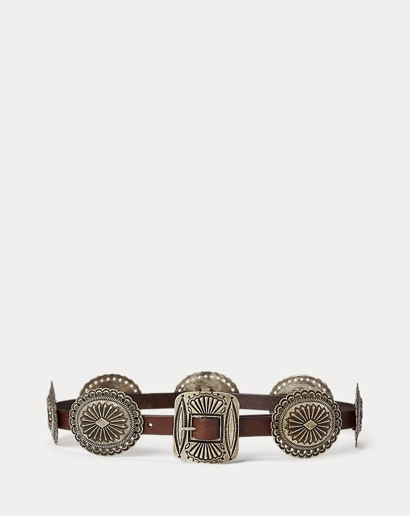 Ralph Lauren Metal-Accent Leather Belt