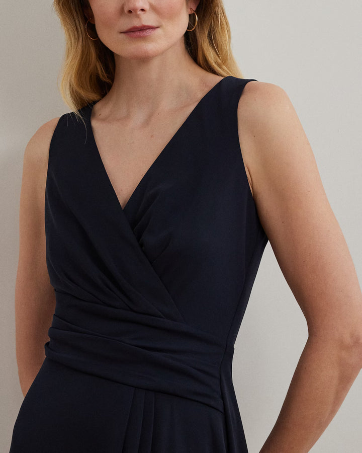 Ralph Lauren Surplice Jersey Sleeveless Dress