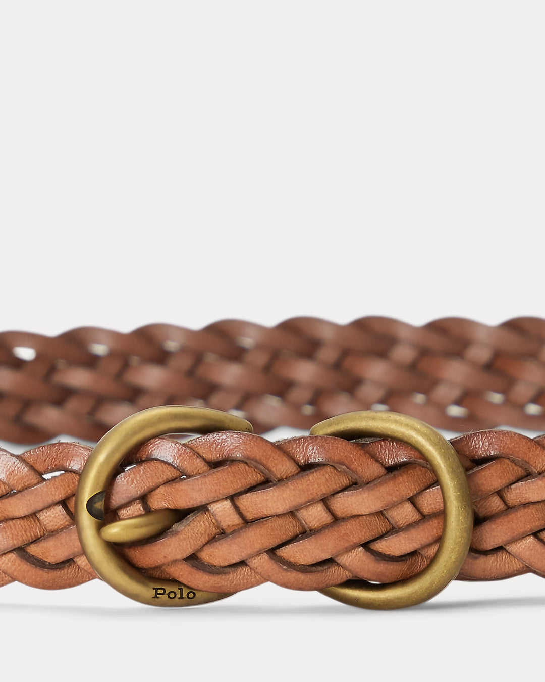 Ralph Lauren Braided Vachetta Leather Skinny Belt