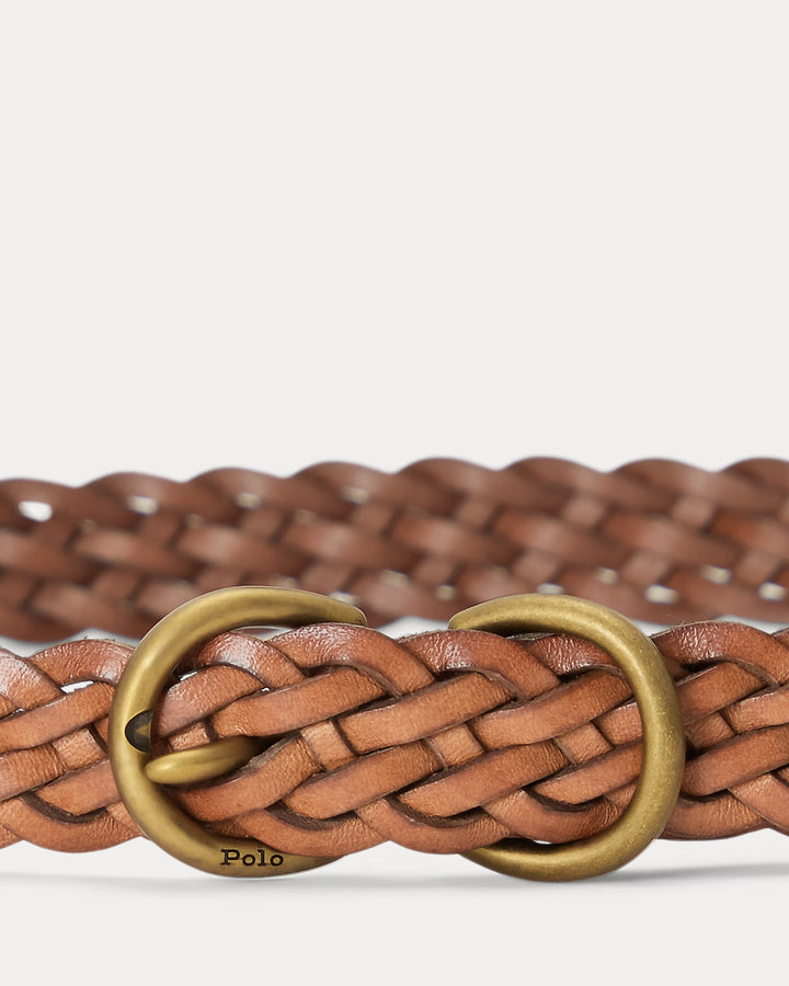 Ralph Lauren Braided Vachetta Leather Skinny Belt