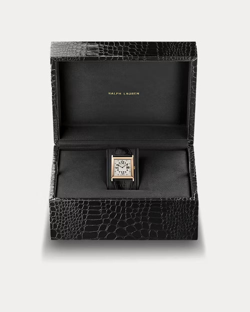 Ralph Lauren Rose Gold 32 MM White Dial Watch
