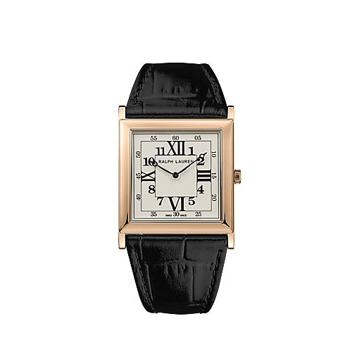 Ralph Lauren Rose Gold 32 MM White Dial Watch