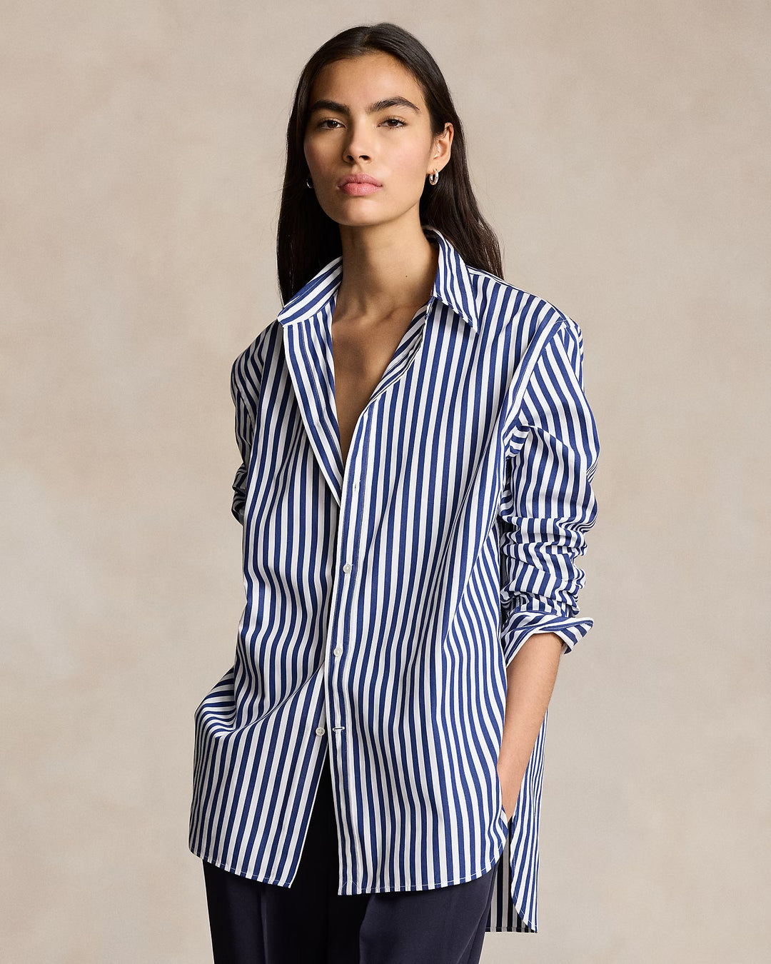 Ralph Lauren Oversize Fit Striped Cotton Shirt