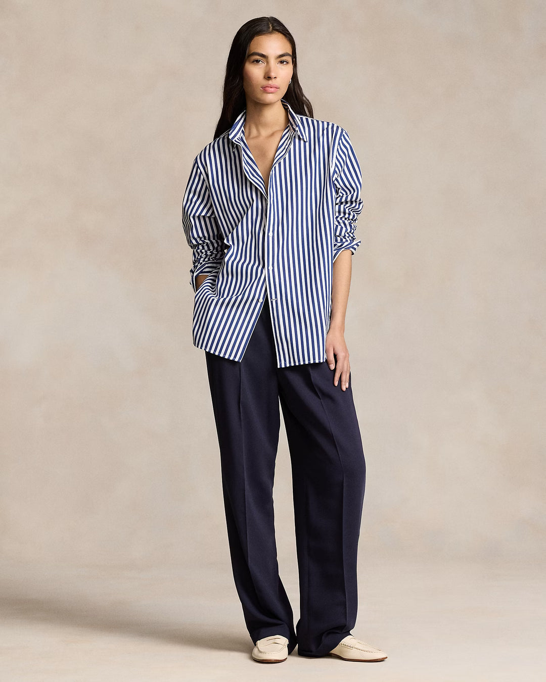 Ralph Lauren Oversize Fit Striped Cotton Shirt