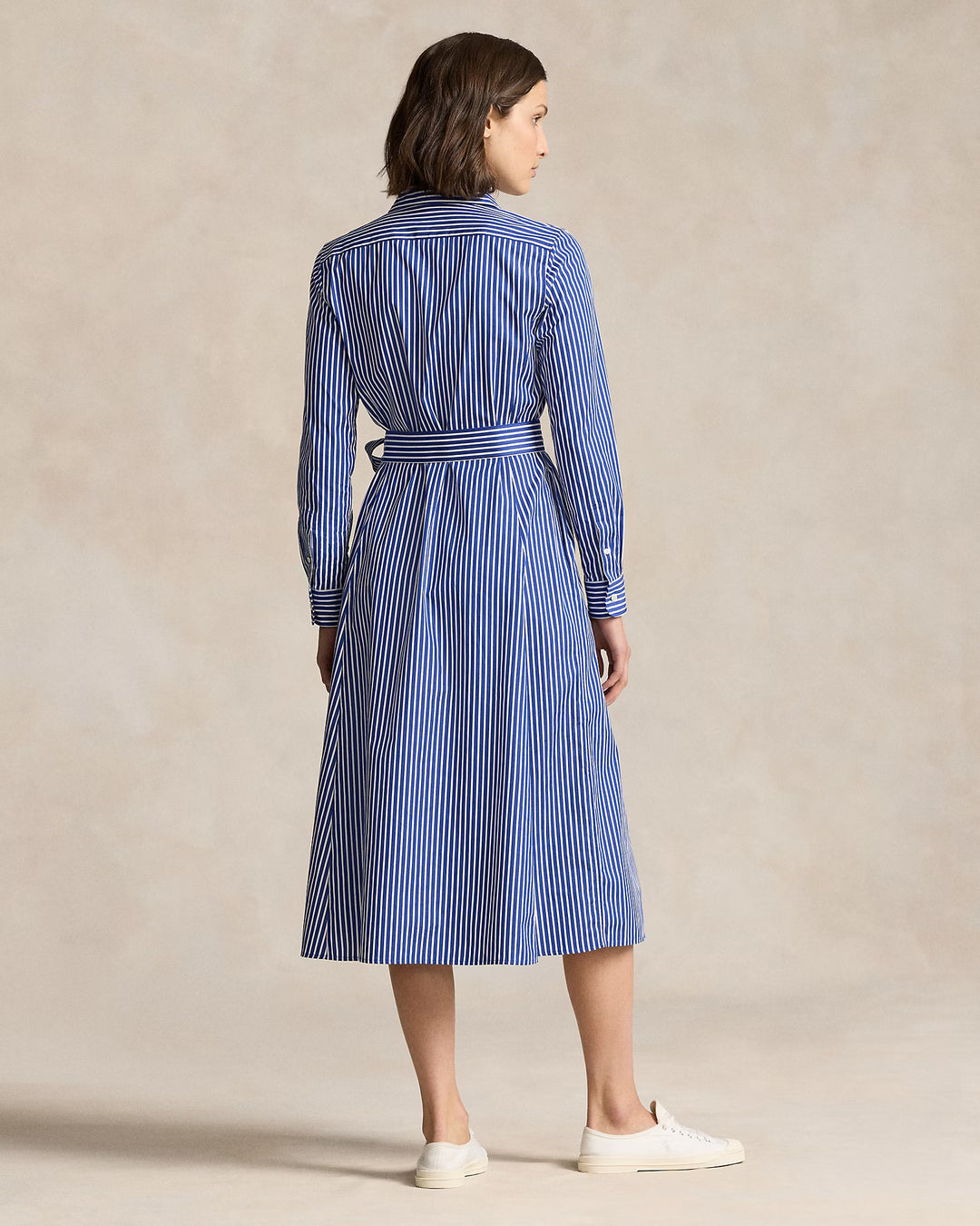 Ralph Lauren Belted Striped Cotton Shirtdress