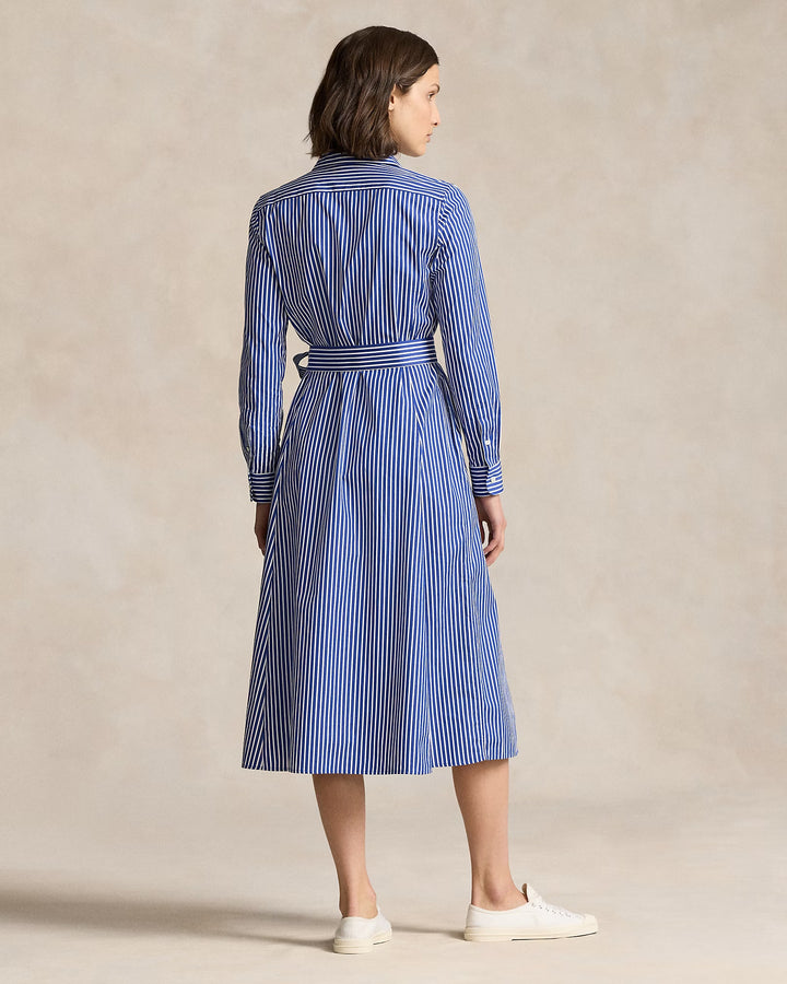 Ralph Lauren Belted Striped Cotton Shirtdress