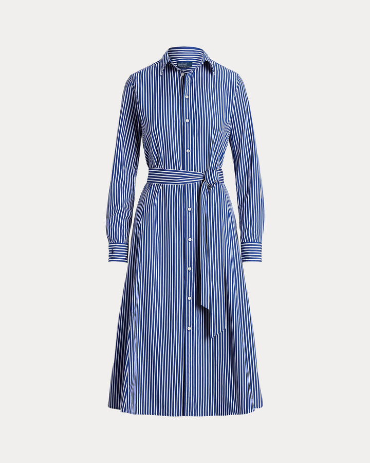 Ralph Lauren Belted Striped Cotton Shirtdress