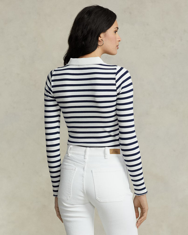 Ralph Lauren Striped Ribbed Long-Sleeve Polo Shirt