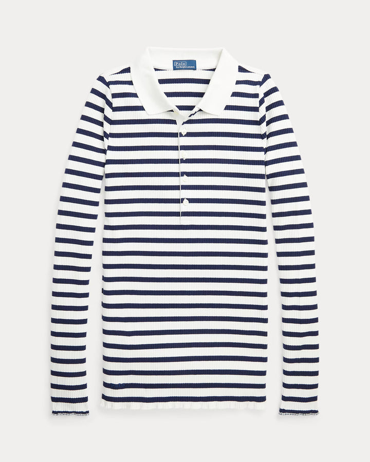 Ralph Lauren Striped Ribbed Long-Sleeve Polo Shirt