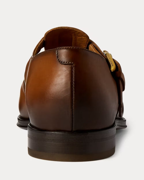 Ralph Lauren Burnished Calfskin Fisherman Sandal