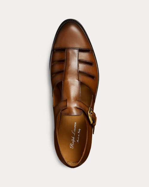 Ralph Lauren Burnished Calfskin Fisherman Sandal