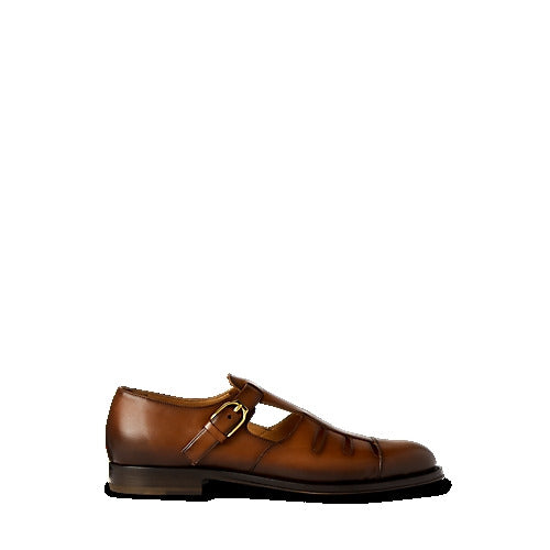 Ralph Lauren Burnished Calfskin Fisherman Sandal