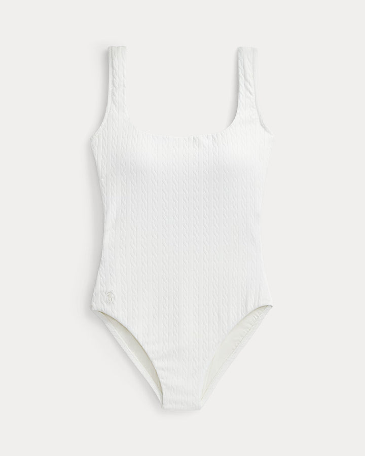 Ralph Lauren Cable-Motif Scoopback One-Piece