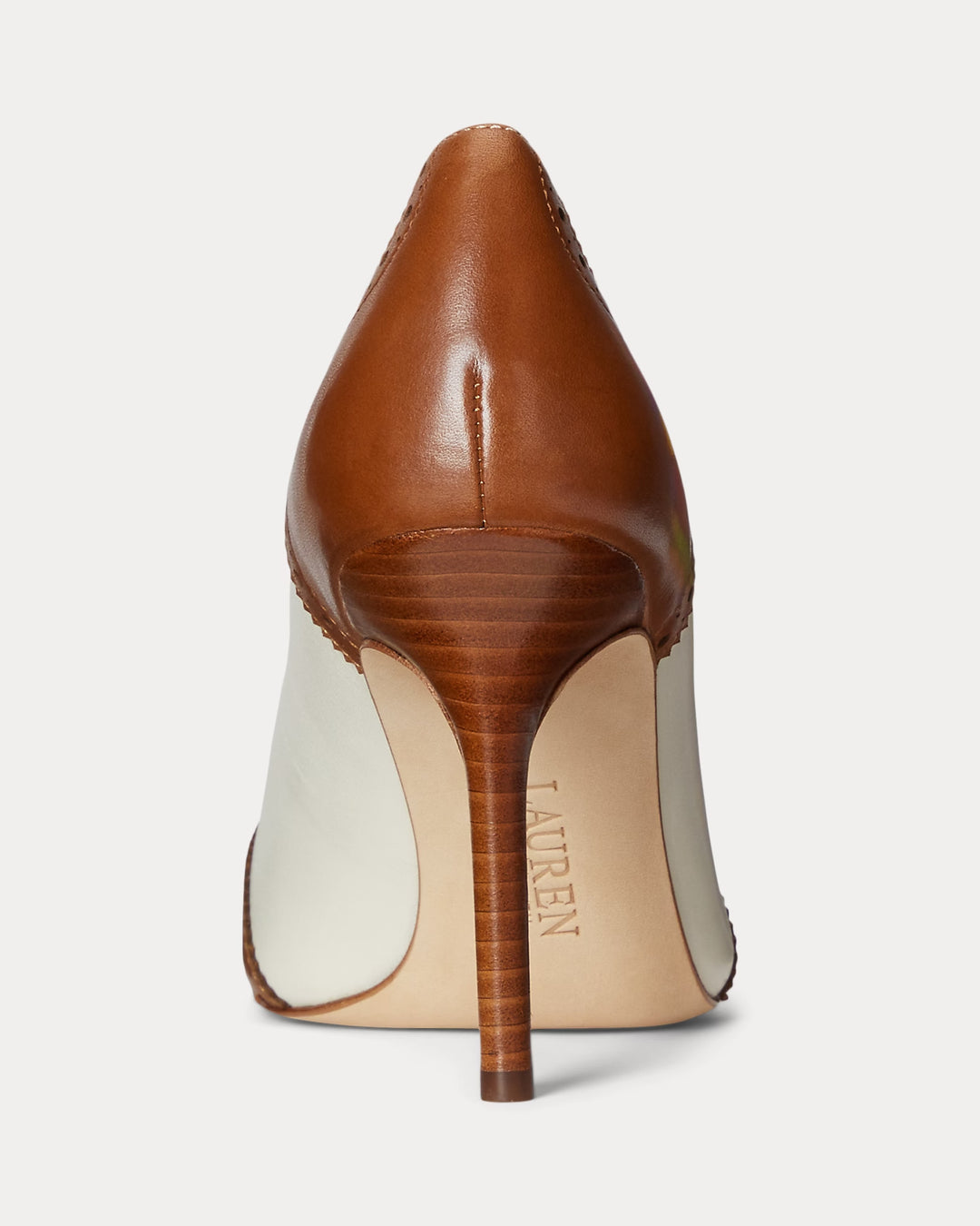 Ralph Lauren Lynden Nappa & Burnished Leather Pump
