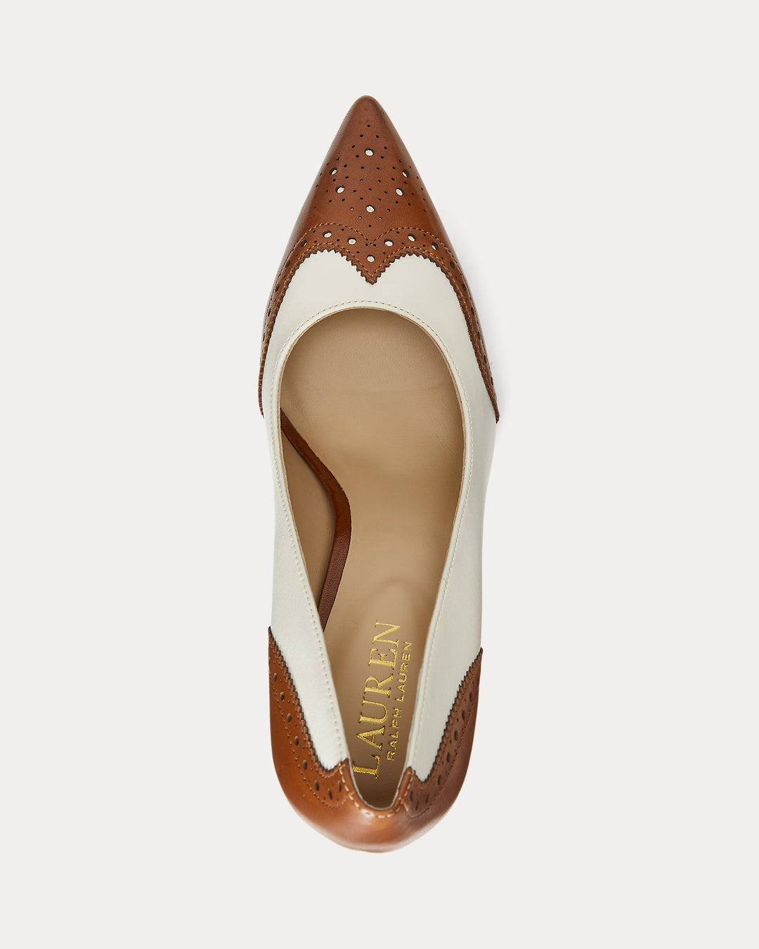 Ralph Lauren Lynden Nappa & Burnished Leather Pump
