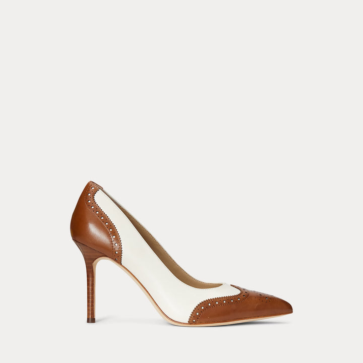 Ralph Lauren Lynden Nappa & Burnished Leather Pump