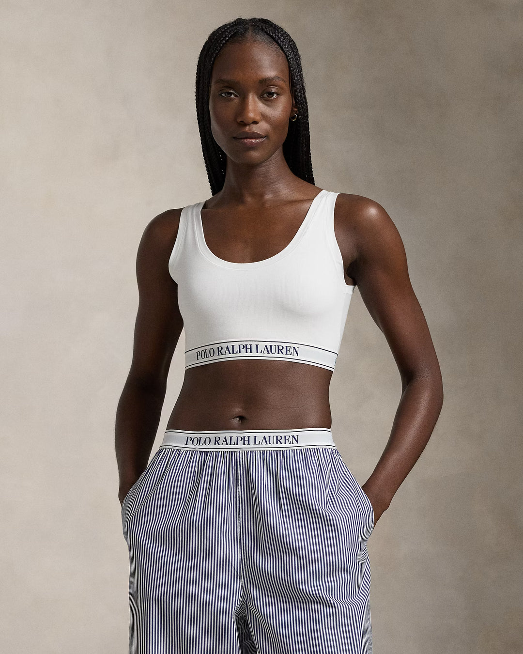 Ralph Lauren Repeat-Logo Scoop Cropped Tank