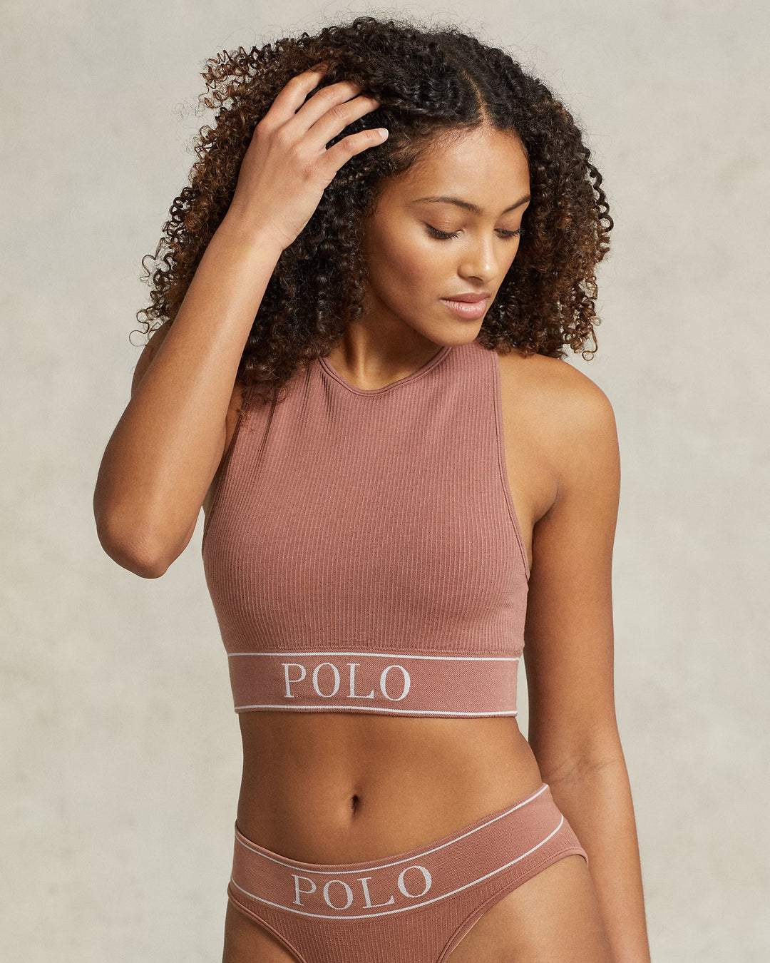 Ralph Lauren Seamless Cropped Jewelneck Tank