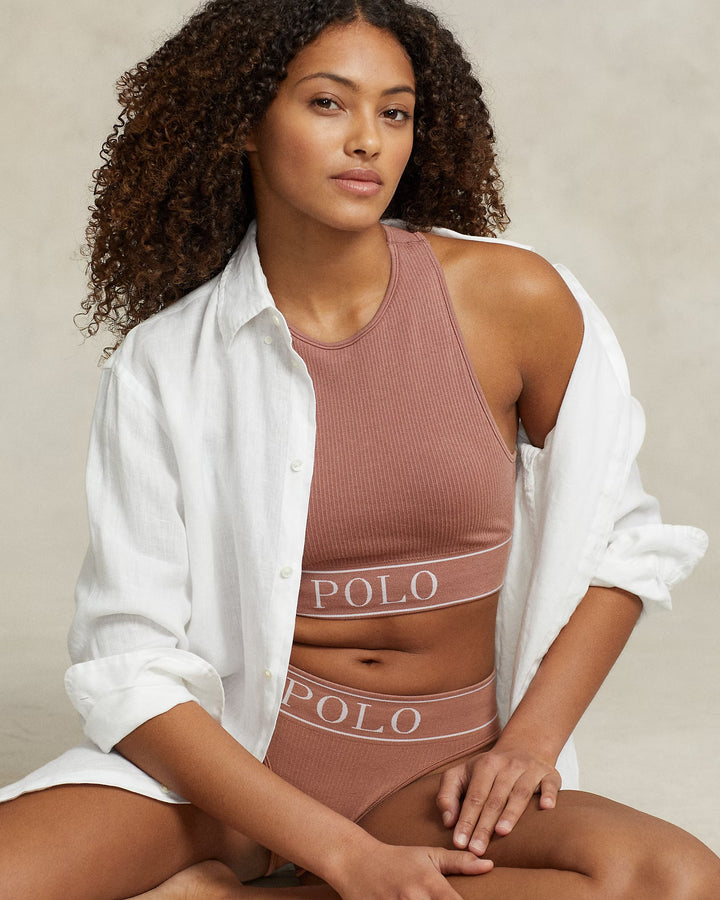 Ralph Lauren Seamless Cropped Jewelneck Tank