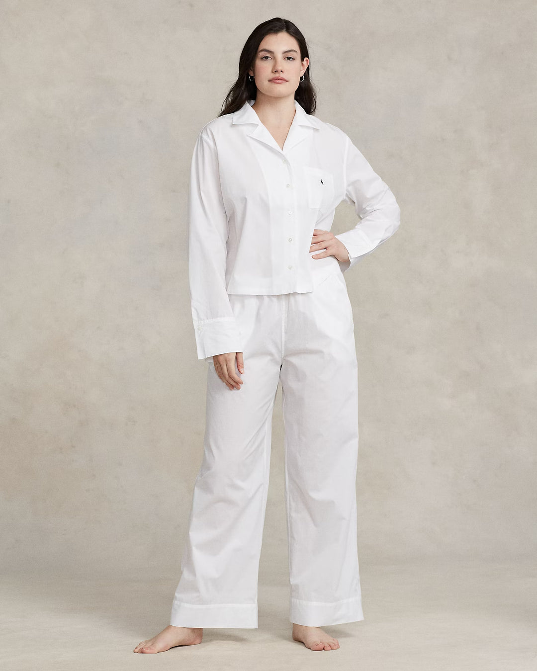 Ralph Lauren Long-Sleeve Poplin Pajama Set