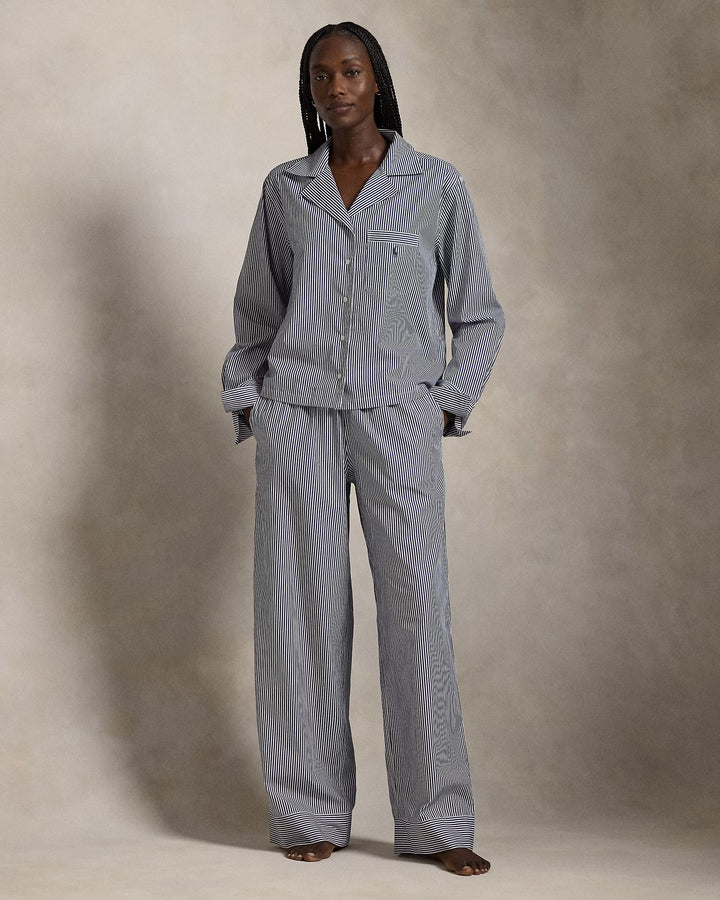 Ralph Lauren Long-Sleeve Poplin Pajama Set
