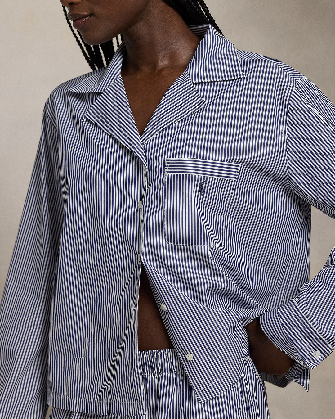 Ralph Lauren Long-Sleeve Poplin Pajama Set