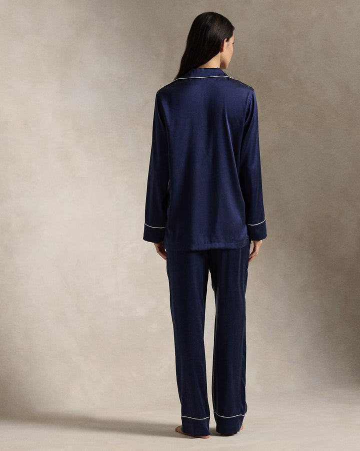 Ralph Lauren Stretch Silk Long-Sleeve Pajama Set