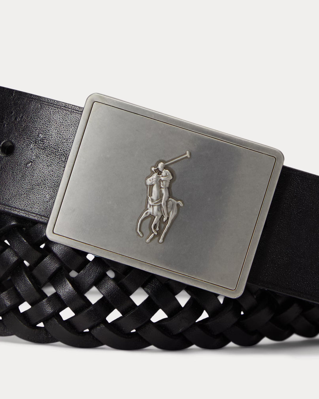 Ralph Lauren Pony Plaque Braided Leather Belt