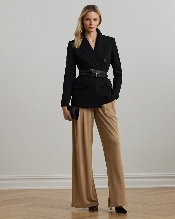 Ralph Lauren Double-Breasted Wool Crepe Blazer