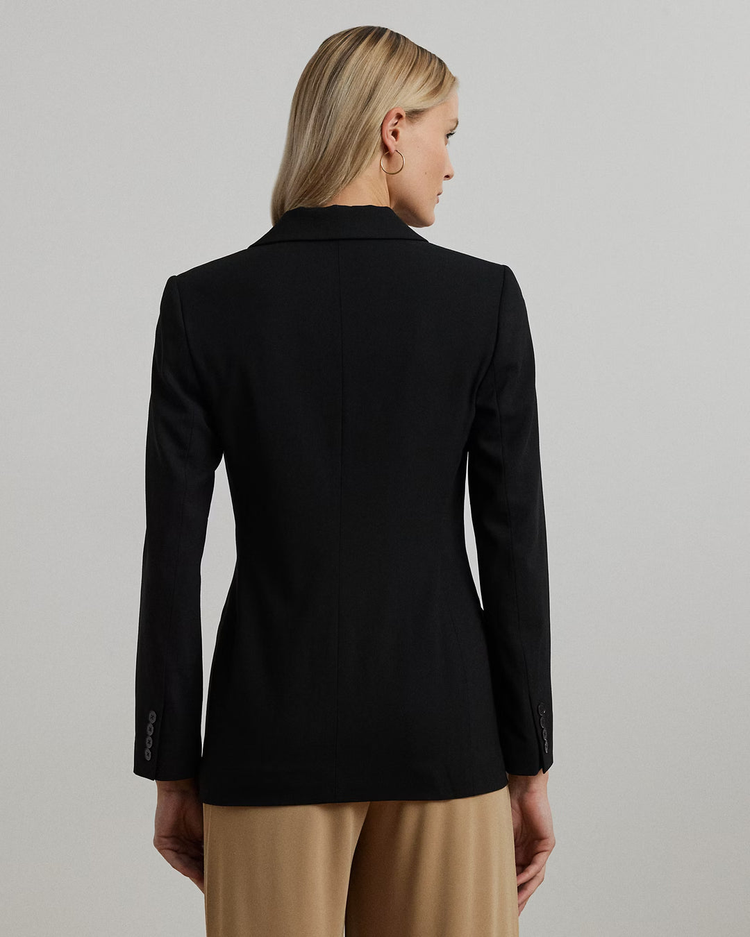 Ralph Lauren Double-Breasted Wool Crepe Blazer