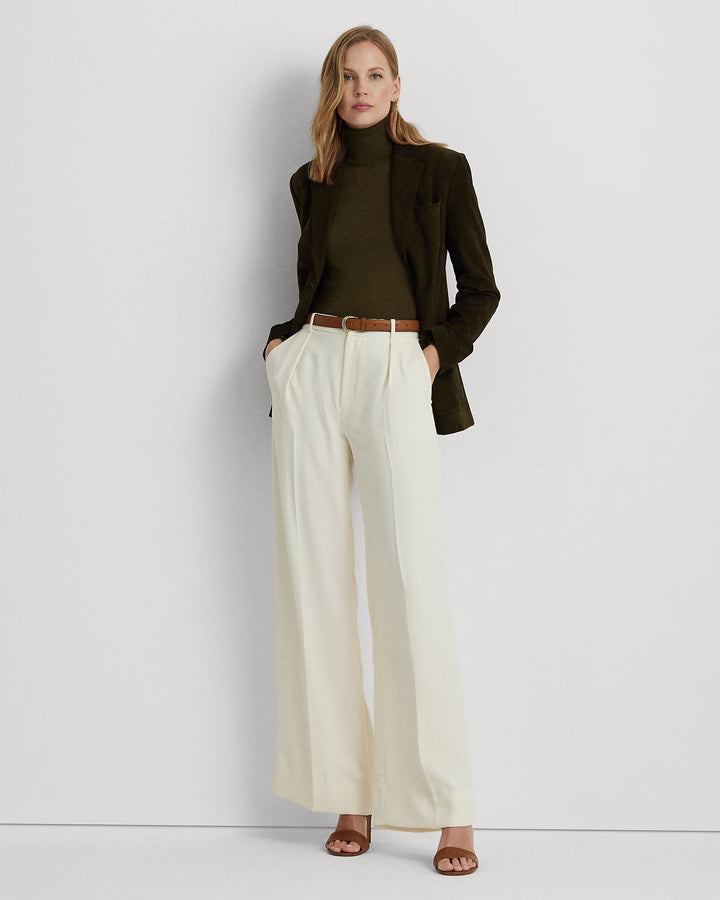 Ralph Lauren Double-Faced Georgette Wide-Leg Pant