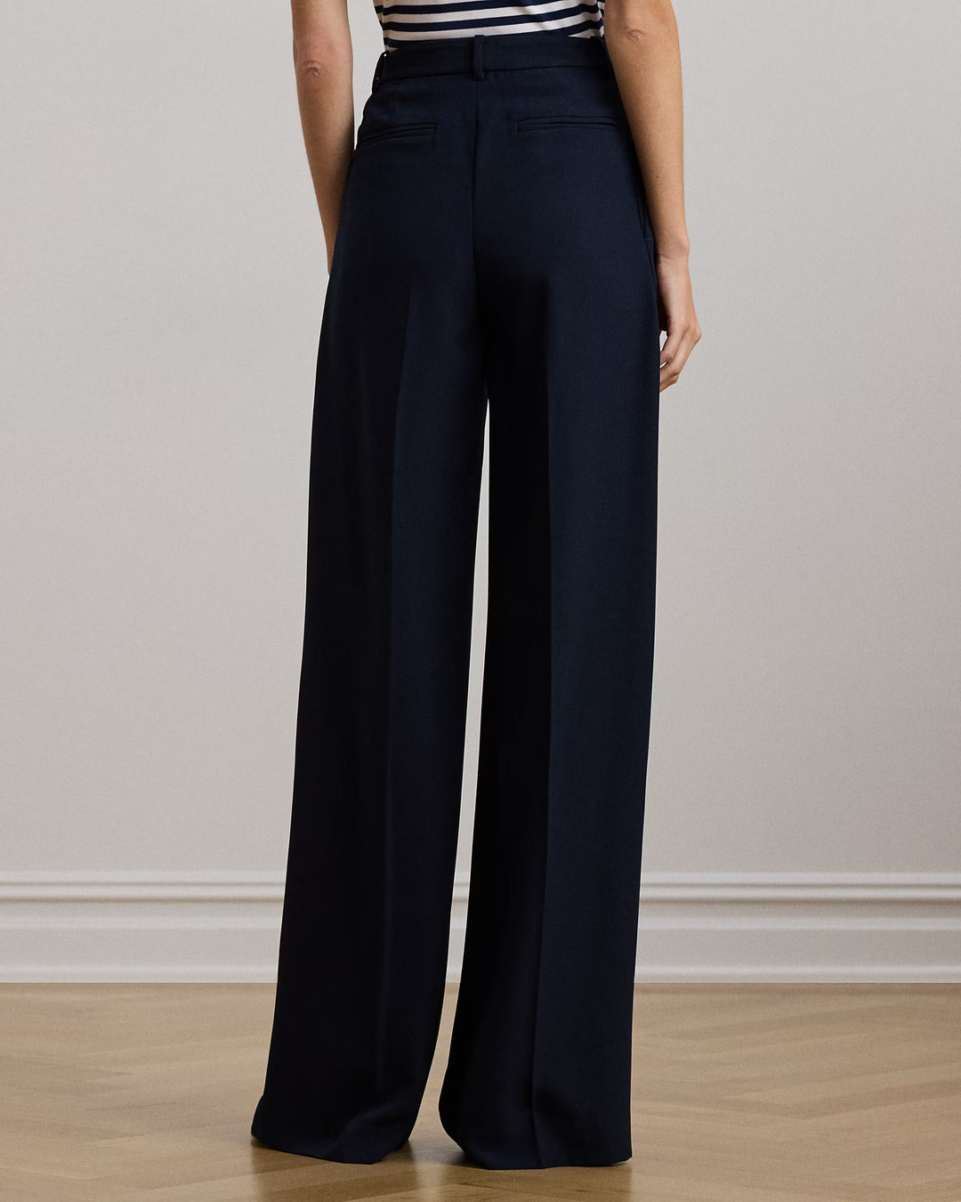 Ralph Lauren Double-Faced Georgette Wide-Leg Pant