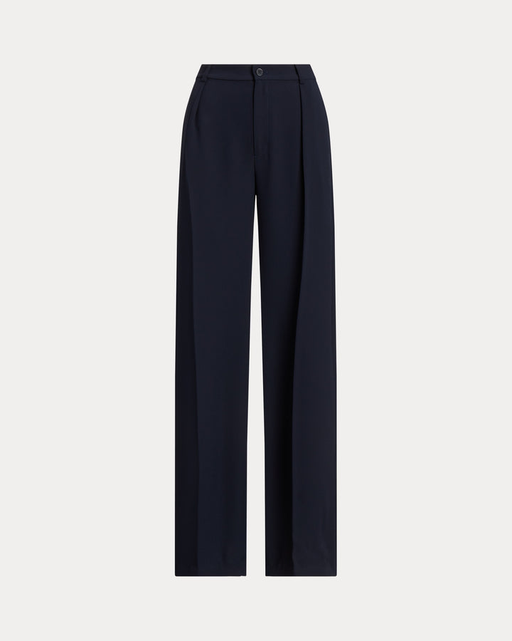 Ralph Lauren Double-Faced Georgette Wide-Leg Pant
