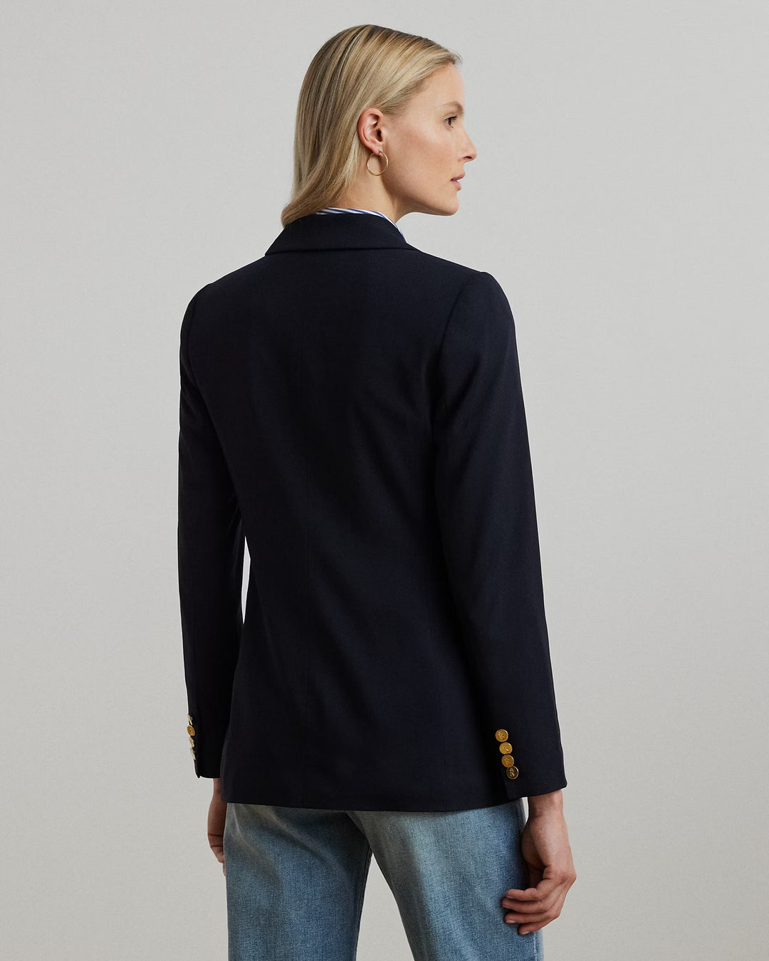 Ralph Lauren Double-Breasted Wool Crepe Blazer