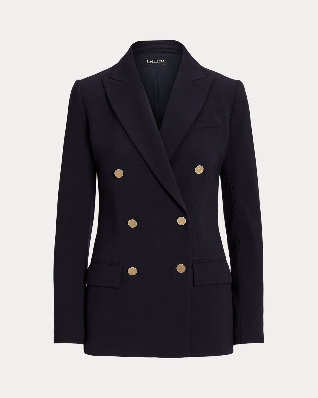 Ralph Lauren Double-Breasted Wool Crepe Blazer