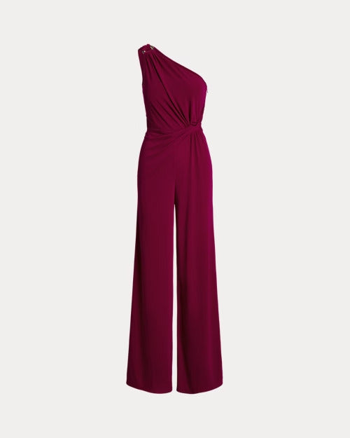 Ralph Lauren Twist-Front Jersey One-Shoulder Jumpsuit