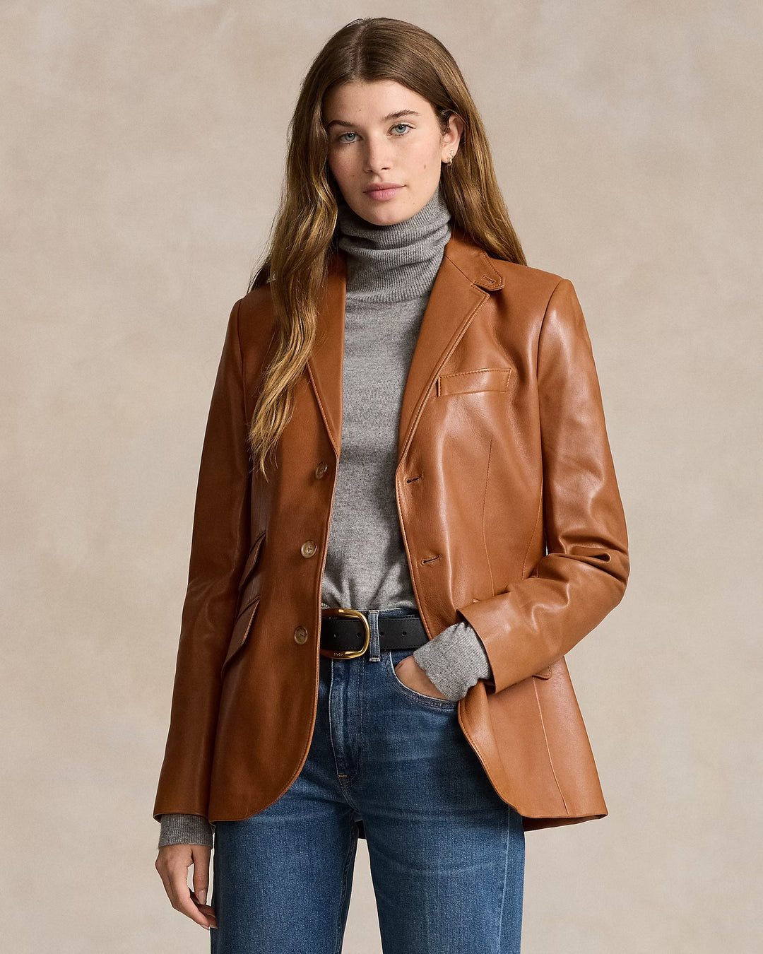 Ralph Lauren Lambskin Hacking Blazer