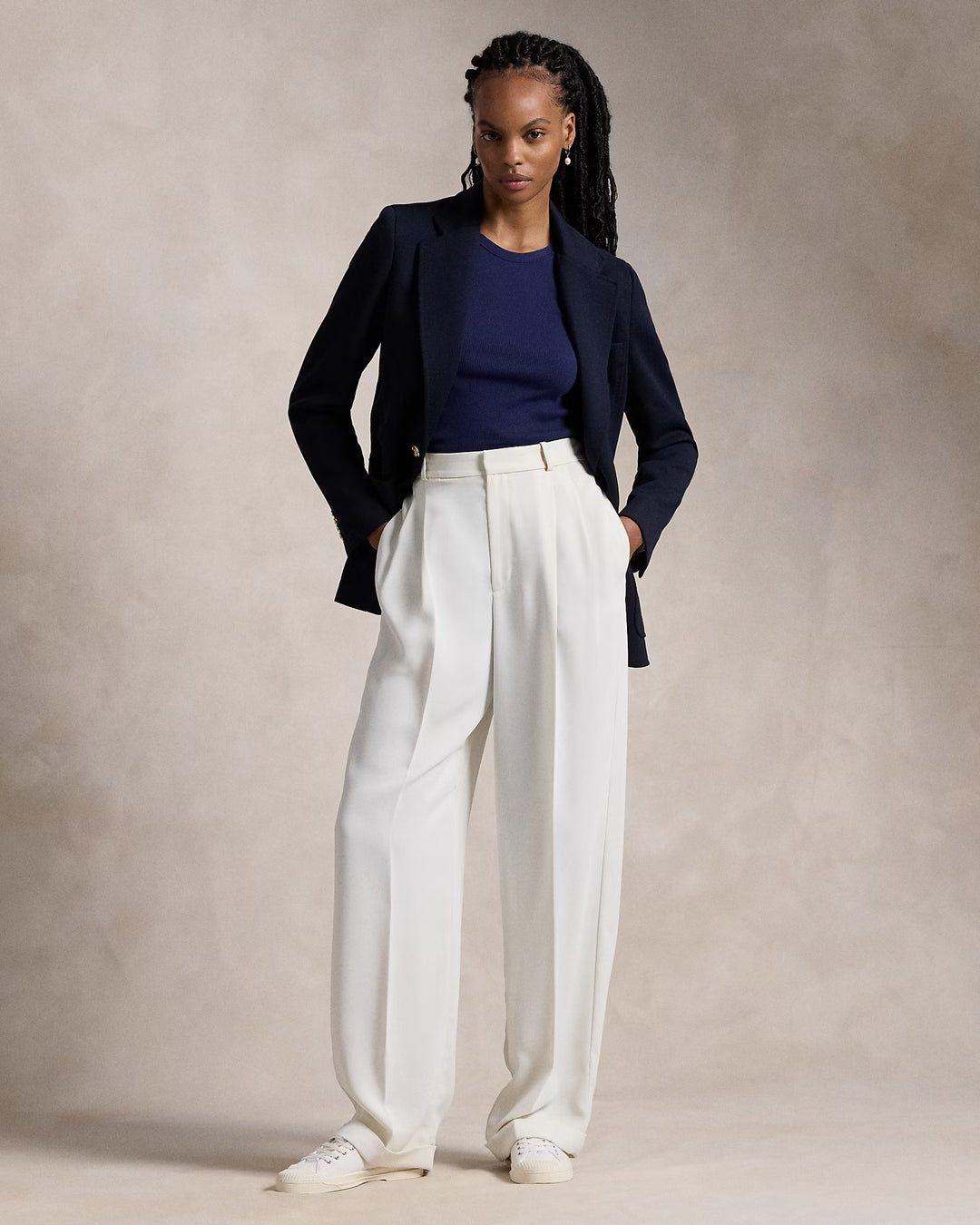 Ralph Lauren Logo-Crest Knit Blazer