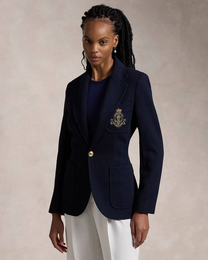 Ralph Lauren Logo-Crest Knit Blazer