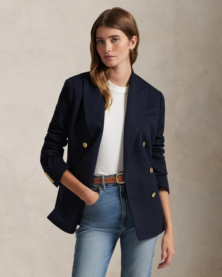 Ralph Lauren Double-Breasted Knit Blazer
