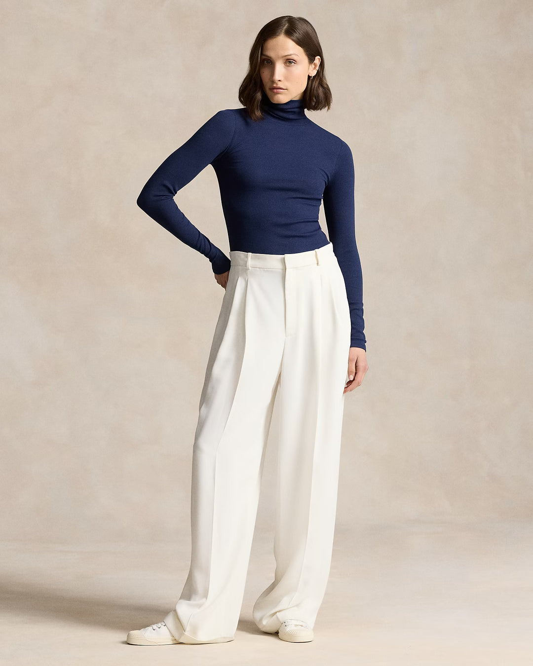 Ralph Lauren Stretch Ribbed Turtleneck
