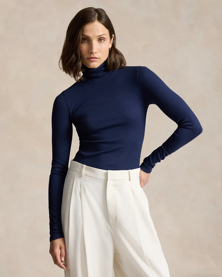 Ralph Lauren Stretch Ribbed Turtleneck