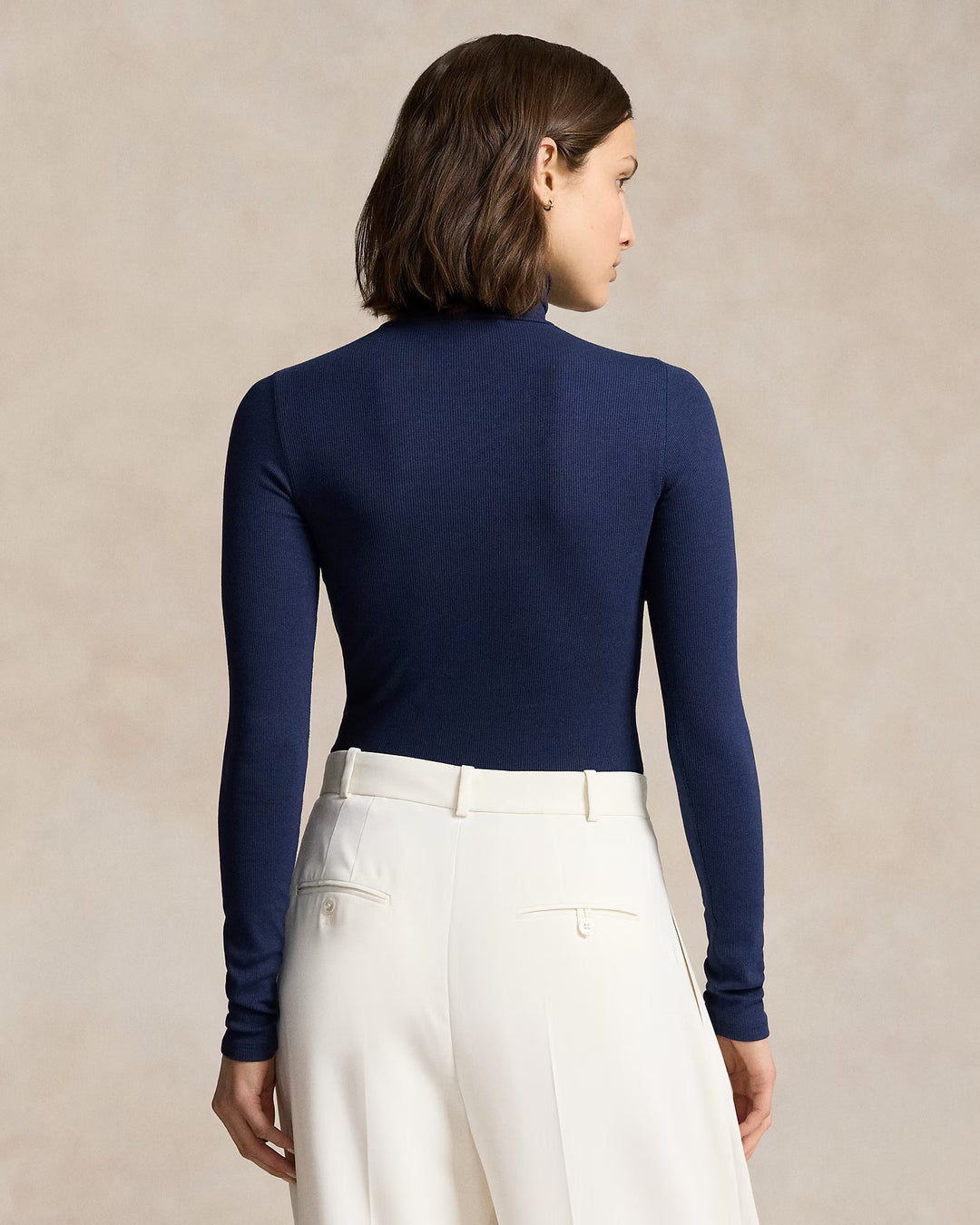 Ralph Lauren Stretch Ribbed Turtleneck
