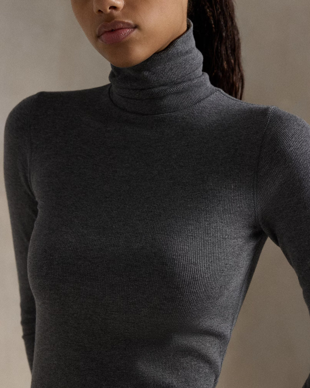 Ralph Lauren Stretch Ribbed Turtleneck