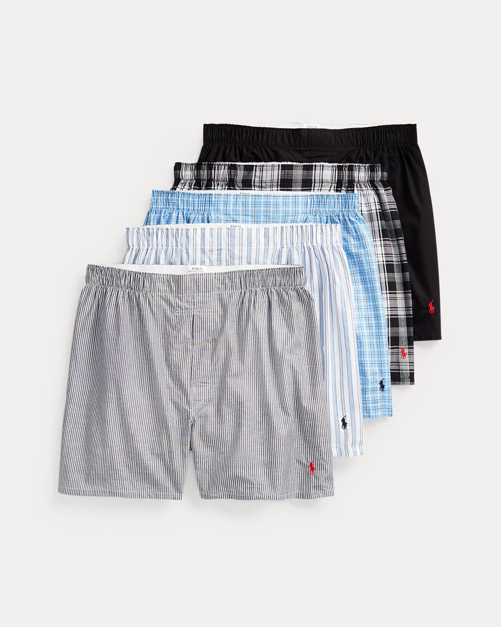 Ralph Lauren Classic Woven Cotton Boxer 5-Pack